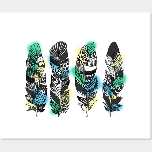 Never too many Feathers Wall Art by lannie